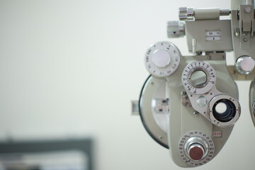 Phoropter eye test in optical store 