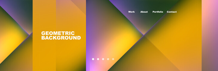 Colorful fluid gradient triangles and squares web site template. Vector Illustration For Wallpaper, Banner, Background, Card, Book Illustration, landing page