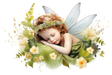 Fototapeta premium PNG Flower portrait fairy angel.