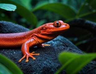 Naklejka premium exotic lizard in the forest