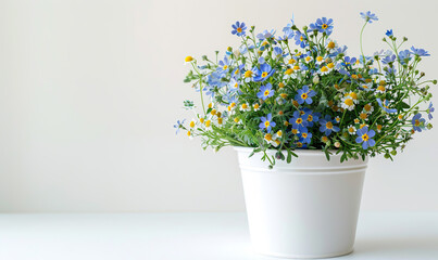 A vibrant array of paper-like flowers in a sleek pot. Generate AI