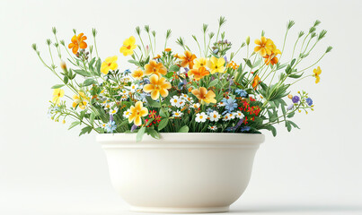 A vibrant array of paper-like flowers in a sleek pot. Generate AI