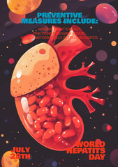 World hepatitis day flyer template design