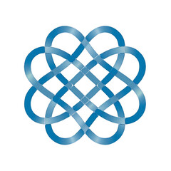 Intricate Blue Celtic Knot Design, Symmetrical and Geometric Art for Cultural and Spiritual Themes