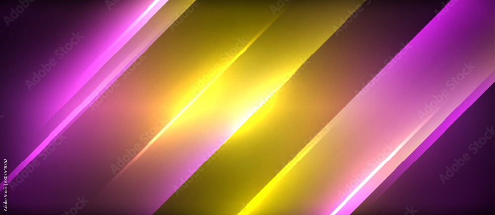 Poster a vibrant yellow and purple stripe illuminates a dark backdrop, creating a stunning visual effect. t
