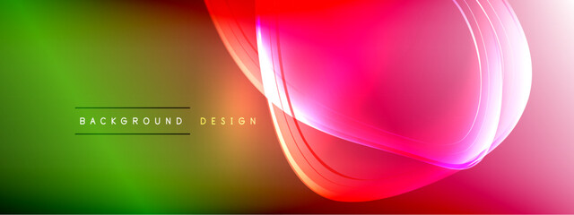 Vector abstract background - liquid transparent bubble shapes on fluid gradient with shadows and light effects