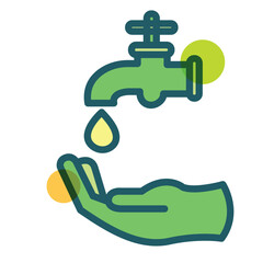 Tap - Green icon set with symbols of ecological cities, eco-technology, renewable energy, sustainable development, climate change, and global warming