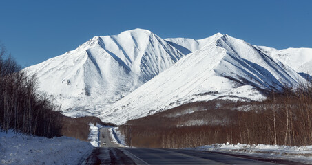 Kamchatka Territory, federal road among the spurs of the Ganalsky ridge
