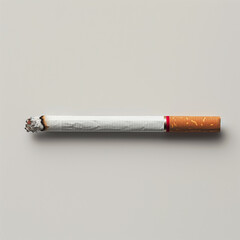  Close-up of a Burning Cigarette on Neutral Background