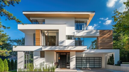 House design, white minimalist house