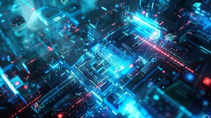 Obraz premium Hightech brochure cover design reflecting advanced digital themes