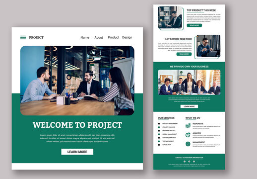 Project Email Newsletter Layout With Green Accent