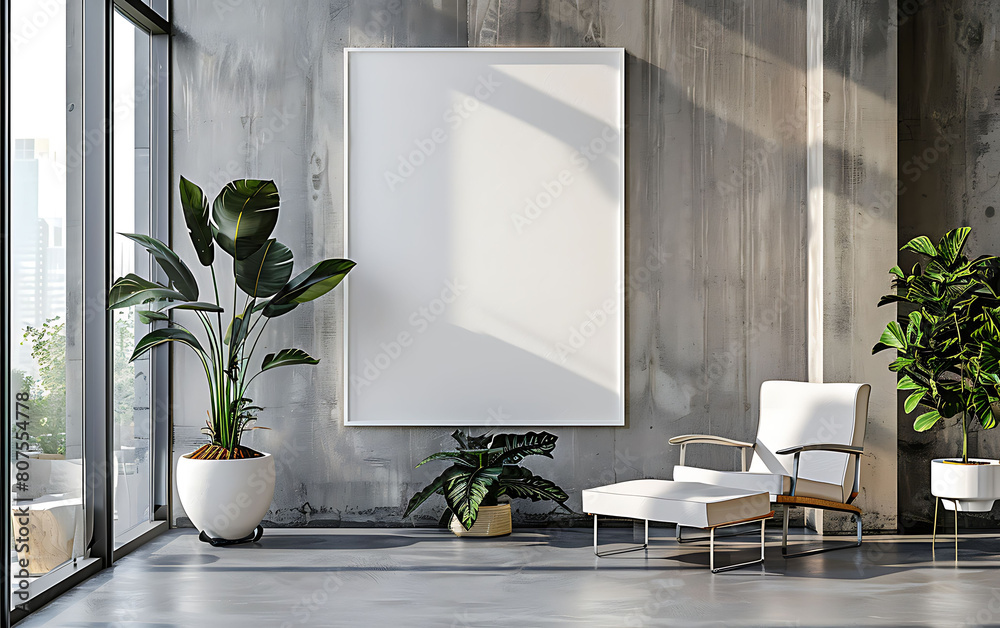 Poster confidence and professionalism in an office environment with a white frame mockup that enhances cont