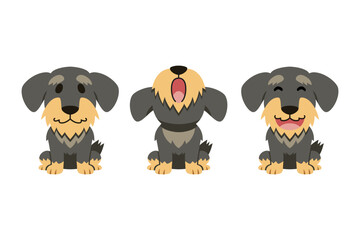 Naklejka premium Set of vector cartoon character cute dog for design.