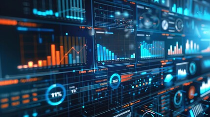 Obraz premium SEO and digital marketing analytics displayed on an advanced interface, highlighting data analysis tools