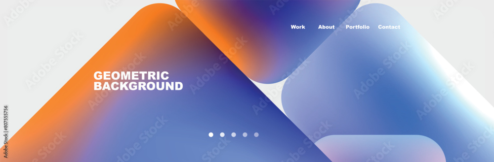 Poster A techinspired geometric background featuring electric blue and orange triangles on a white backdrop, creating a modern and dynamic pattern reminiscent of graphics on a display device