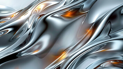 Cool silver waves abstracted into flames suitable for a sleek modern background