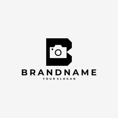 LETTER B INITIAL PHOTOGRAPHY CAMERA LOGO VECTOR ICON ILLUSTRATION