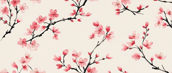 Fototapeta premium Sakura Cherry Blossom Japanese Floral Background