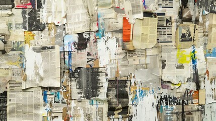 Fototapeta premium The walls were covered in layers of peeling poster paper