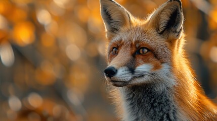 Fototapeta premium Close Up of a Fox in Blurry Background