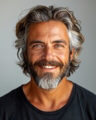 Smiling Man With Grey Hair and Beard