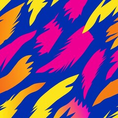 Seamless pattern of abstract brushstroke patterns in bold and expressive strokes for a dynamic and artistic wrapping paper, Generative AI