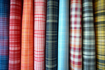 Picture of colorful plaid fabric