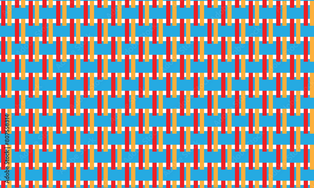 Poster abstract simple blue red orange bold line pattern art.