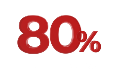 80 percent. 3D rendering.