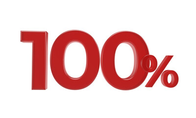 100 percent. 3D rendering.