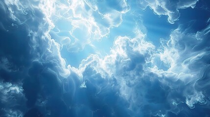 clouds drifting gracefully across a deep blue sky