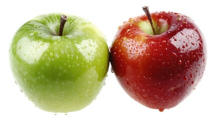 Double Apple Pair - Isolated Red and Green Fruit