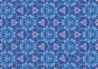 Geometrics Abstract Mix Blue Flora Background Pattern