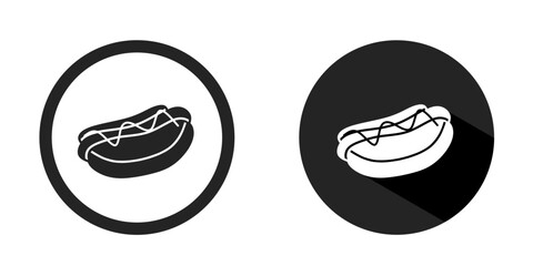Hot dog logo. Hot dog icon vector design black color. Stock vector.
