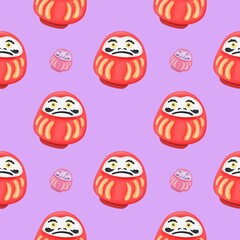seamless pattern with daruma