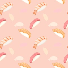 seamless pattern with sushi