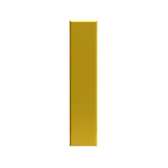 Letter I gold with transparent background