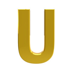 Letter U gold with transparent background © Vuang