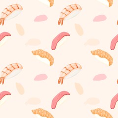 seamless pattern with sushi