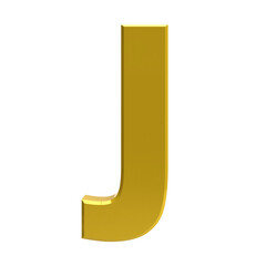 Letter J gold with transparent background