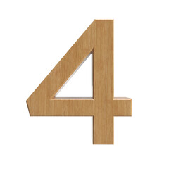 Obraz premium Number 4 wood