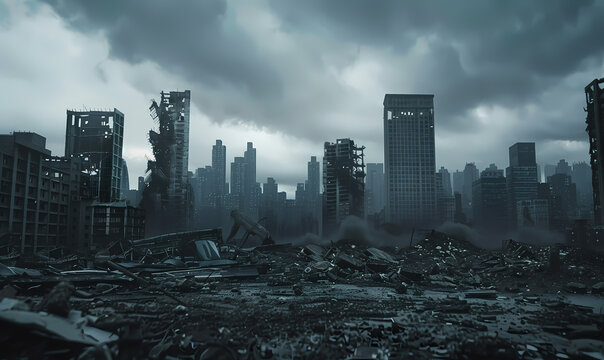 disaster, war, city, ruins, destruction