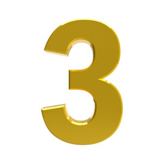 Naklejka premium Gold number 3