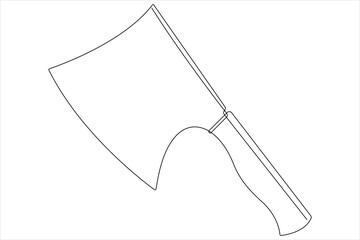  Vector illustration continuous one line art drawing of cleaver meat knife design