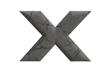 Letter X, 3d stone material