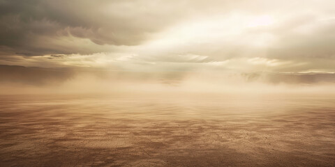 Obraz premium a brown tones blurry background, beige abstarct background, empty room background with brown smoke ,fog, and floor ,Dark brown empty road scene,banner poster, template 