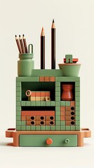 Obraz premium Keep your desk organized with this stylish and functional desk organizer