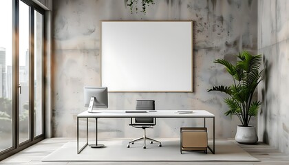 white frame mockup as the centerpiece of your modern office decor