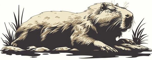 This is a illustration of a prehistoric rodent called Josephoartigasia magna. It lived during the Miocene and weighed over a ton.
